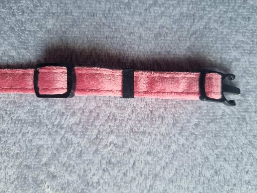 Collier pour Chat en Velours Rose - Miniature 6