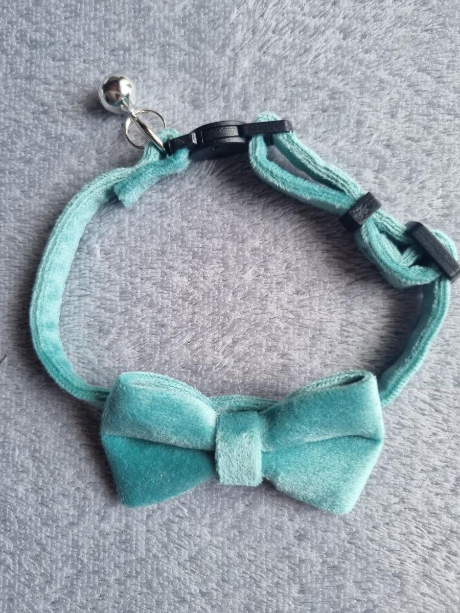 Collier pour Chat en Velours Vert - Miniature 2