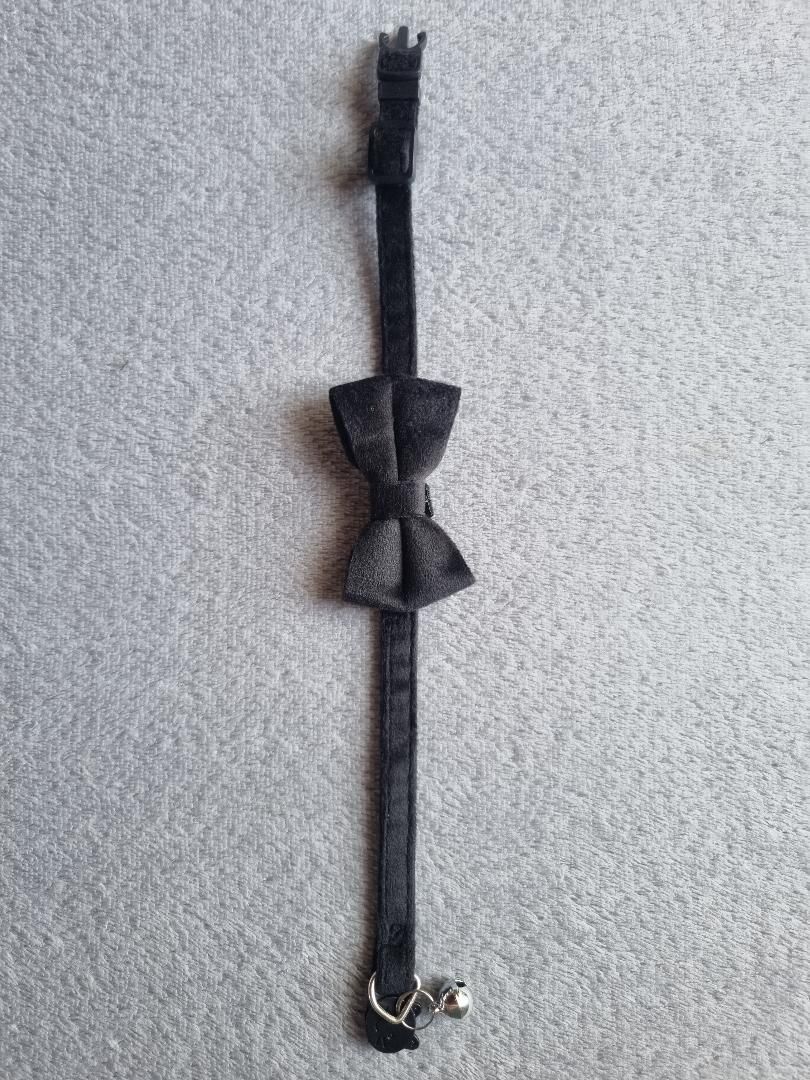 Collier pour Chat en Velours Noir - Miniature 3