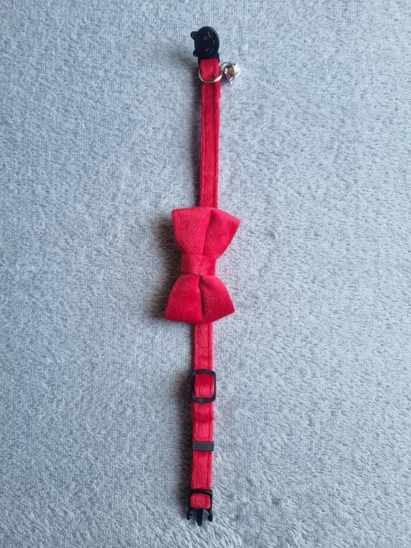 Collier pour Chat en Velours Rouge - Miniature 4