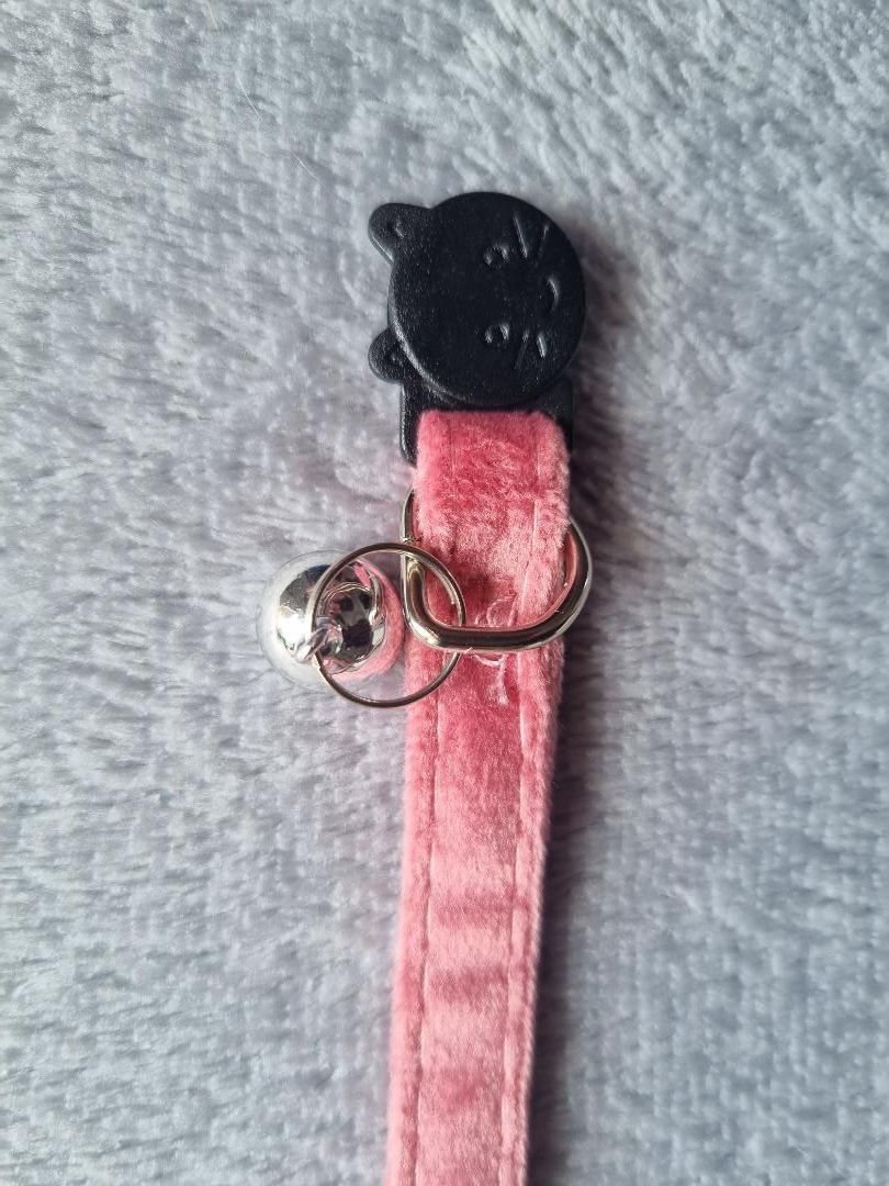 Collier pour Chat en Velours Rose - Miniature 7