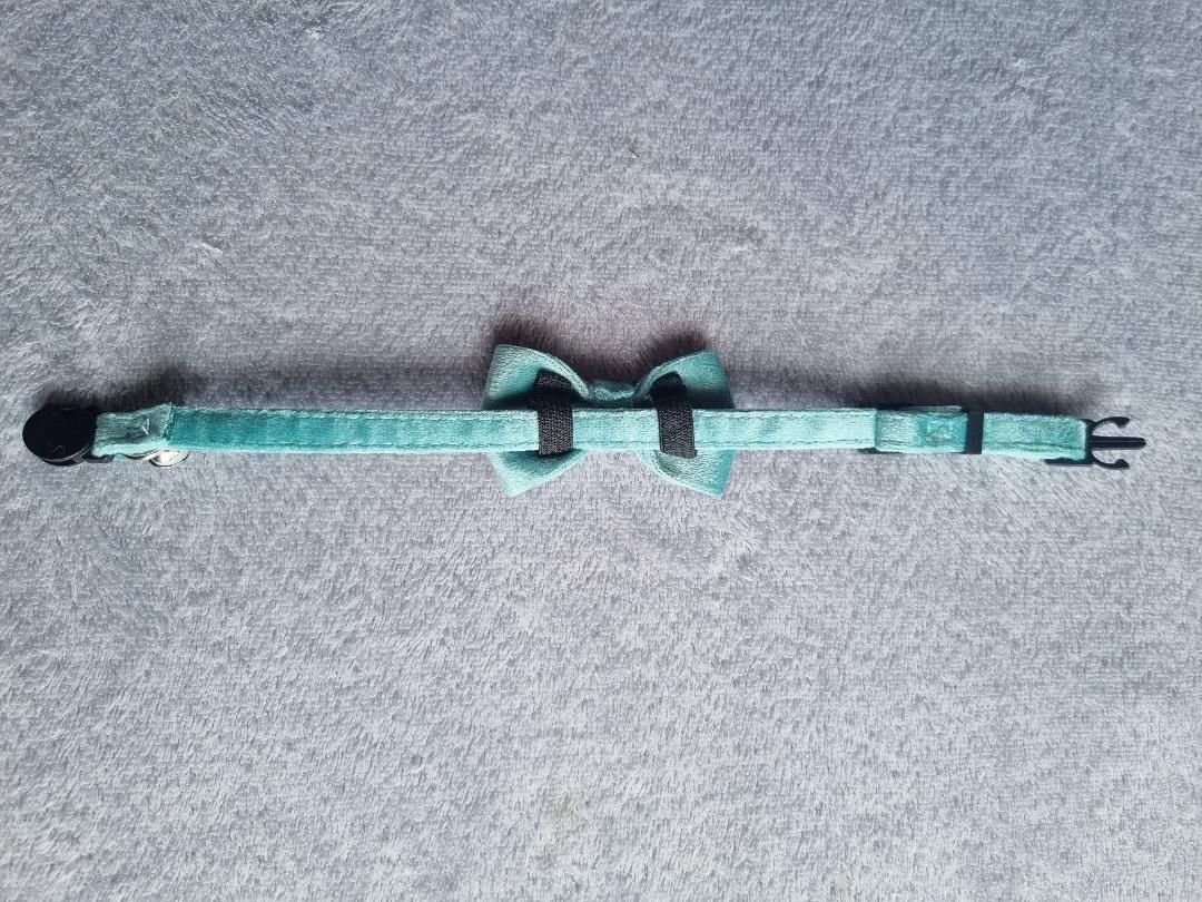 Collier pour Chat en Velours Vert - Miniature 8