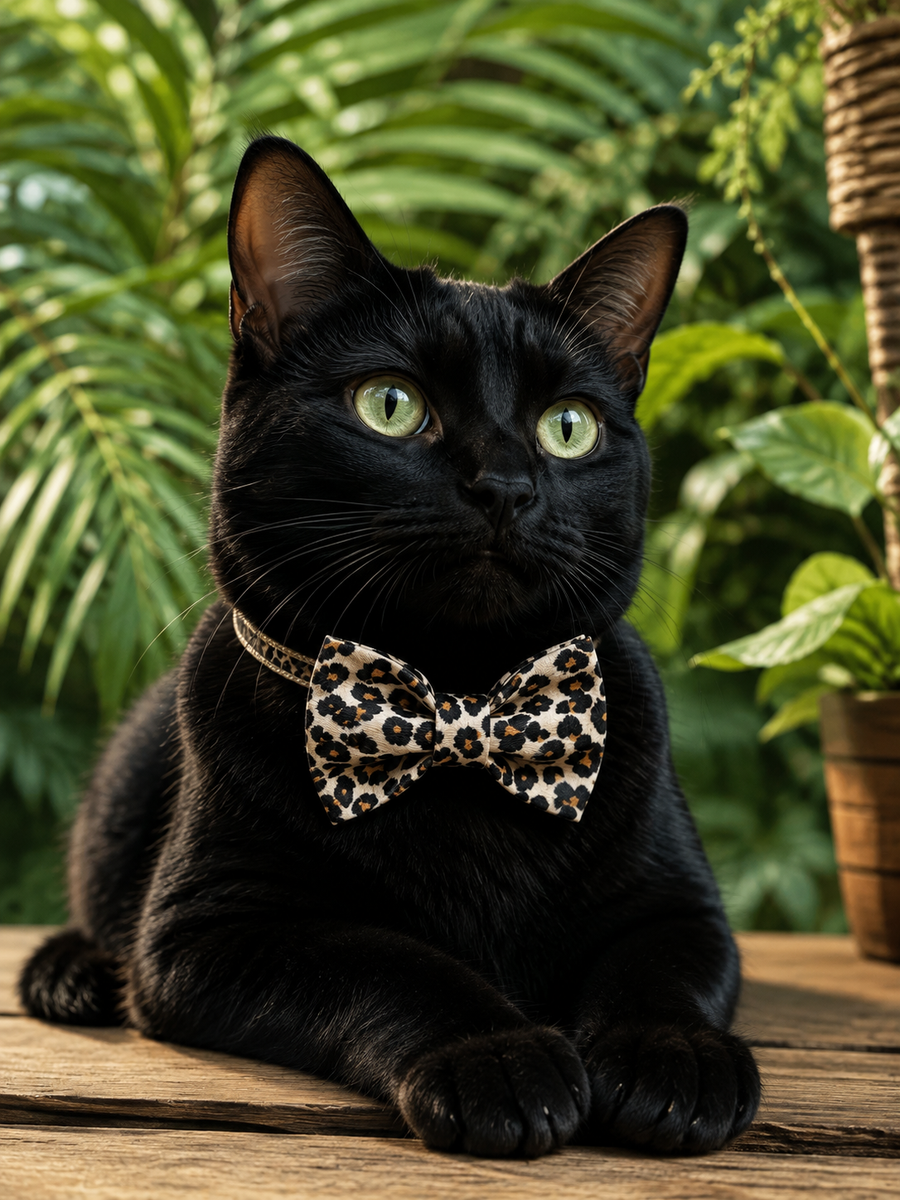 Collier avec nœud papillon pour Chat à motif Léopard - Miniature 9