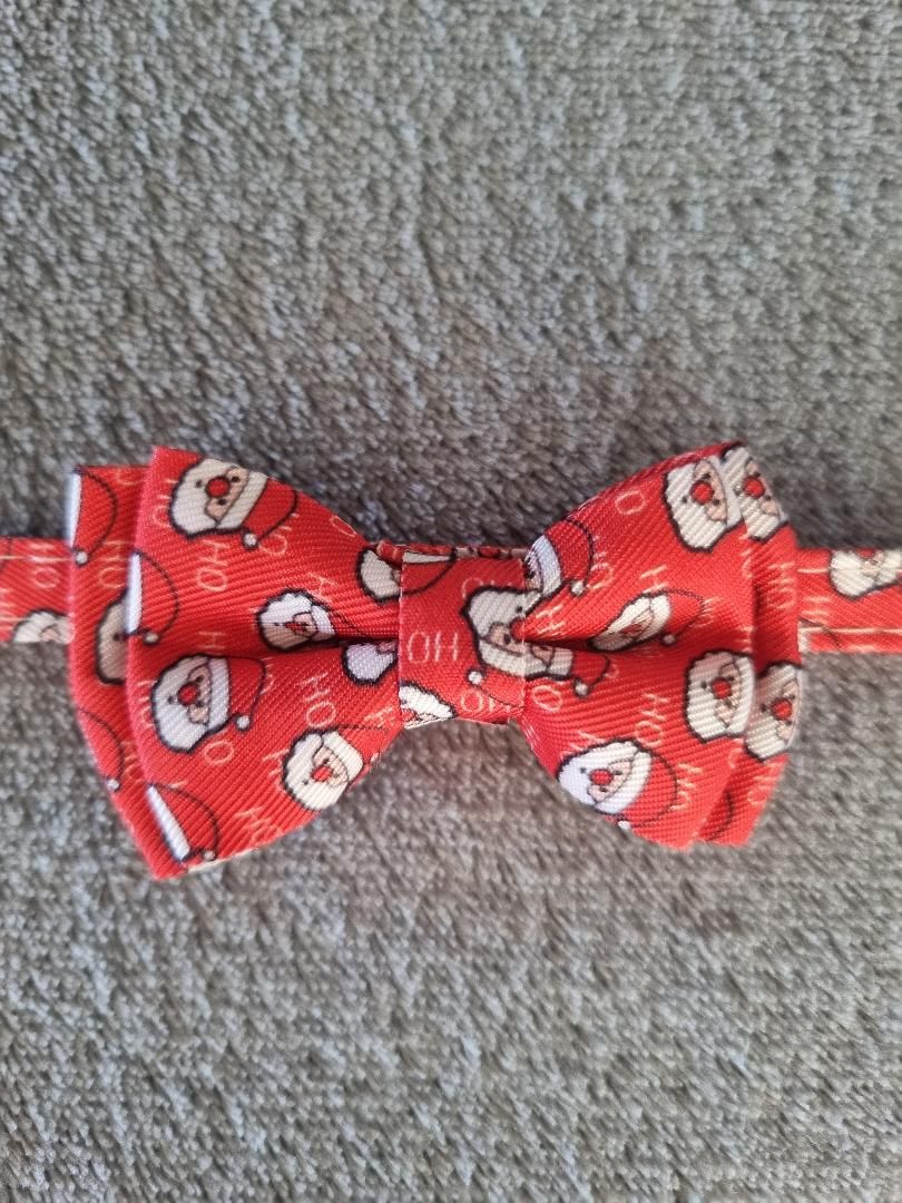 Collier avec un Nœud Papillon de Noël pour Chat – Rouge Motif Père Noël