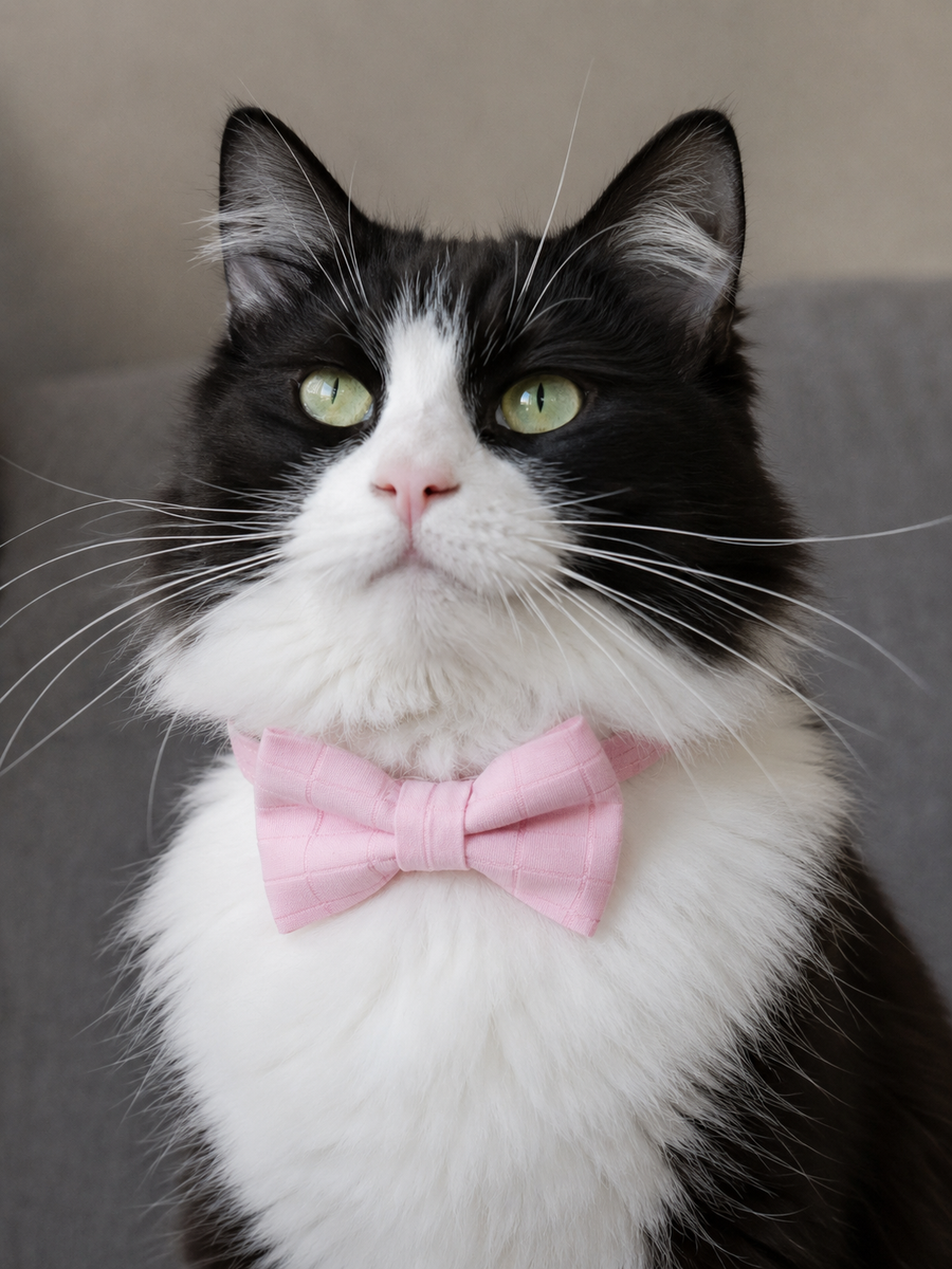 Collier avec nœud papillon pour Chat Rose - Miniature 8