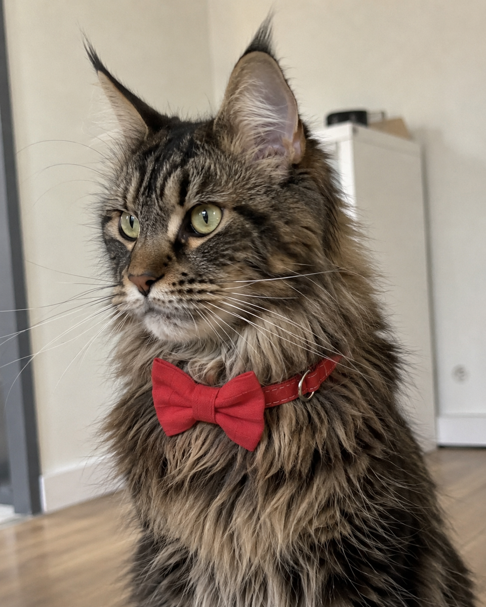 Collier avec nœud papillon pour Chat Rouge - Miniature 8