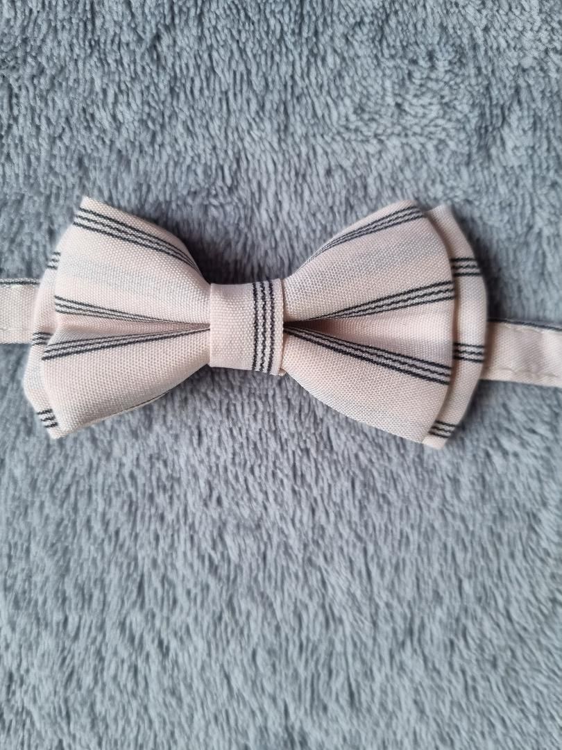 Collier avec nœud papillon pour Chat rayé rose clair