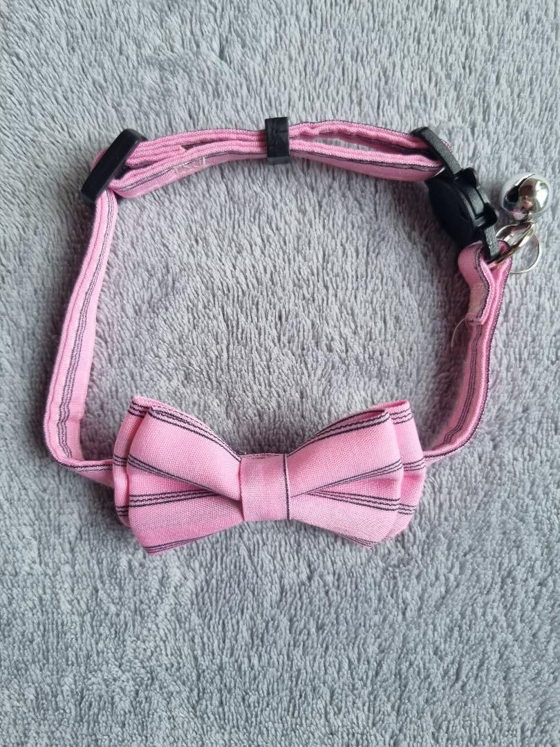 Collier avec nœud papillon pour Chat rayé Rose - Miniature 2