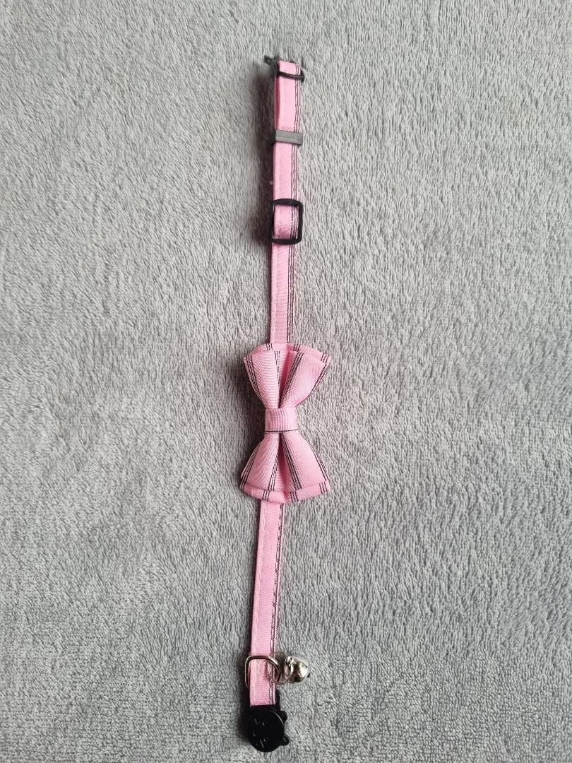 Collier avec nœud papillon pour Chat rayé Rose - Miniature 8