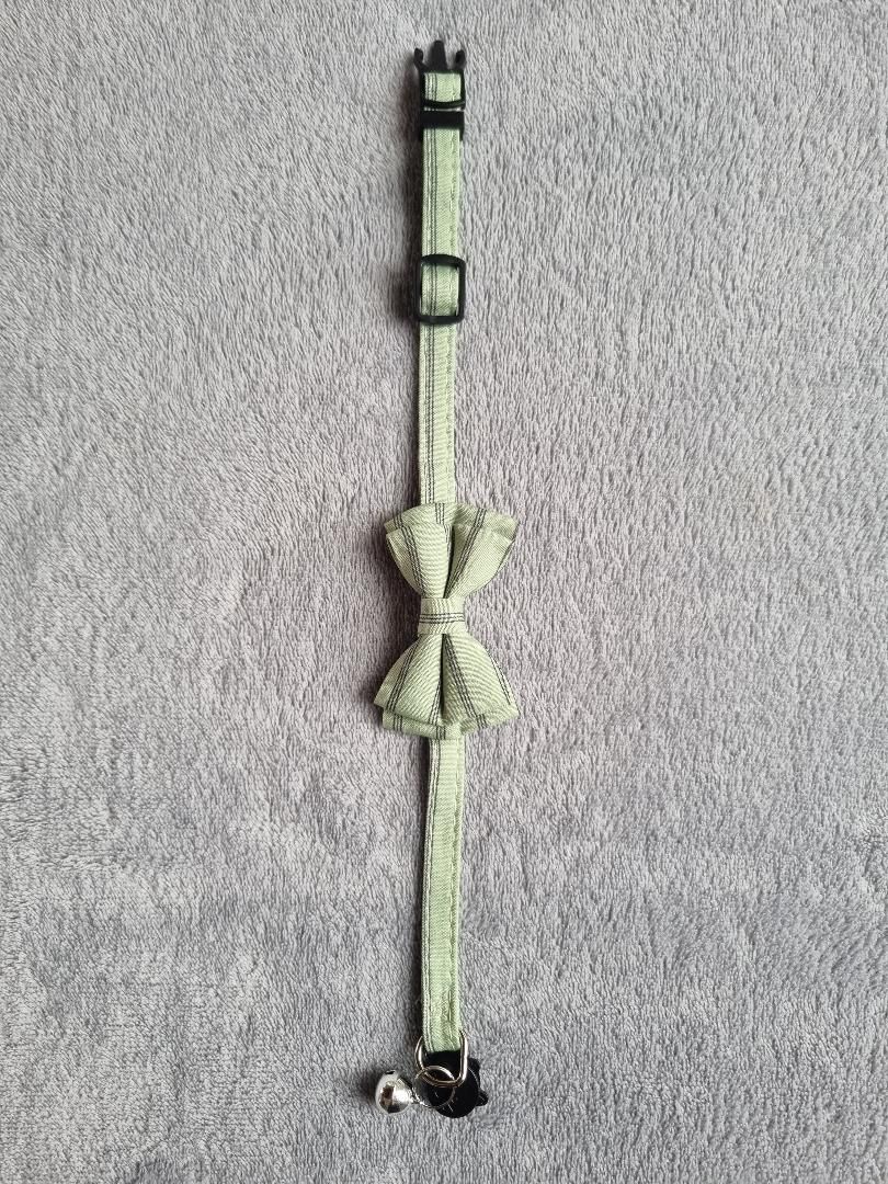 Collier avec nœud papillon pour Chat rayé Vert - Miniature 5